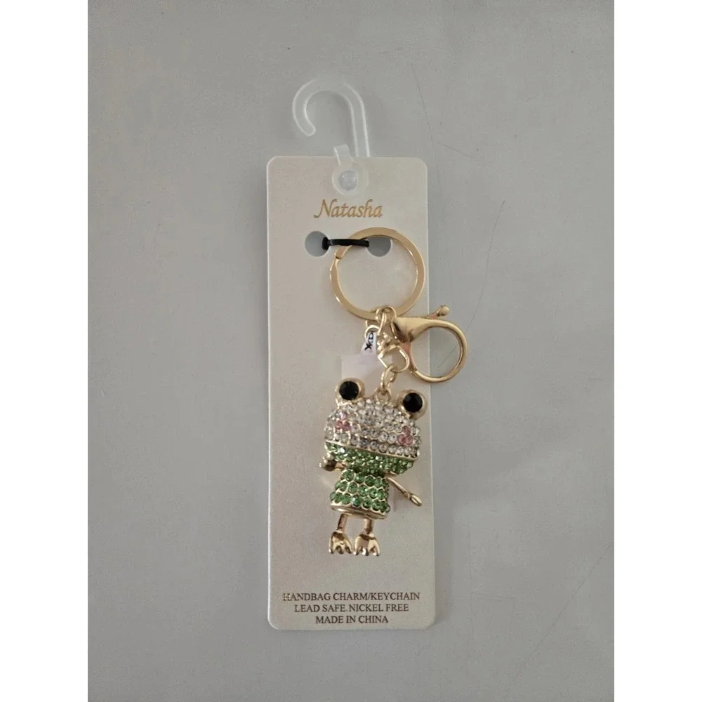 Natasha Bling Frog Bag Charm Keychain